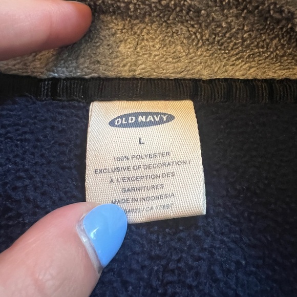 Vintage Old Navy Dark Blue & Yellow Pullover V Neck Size Large - Picture 4 of 5